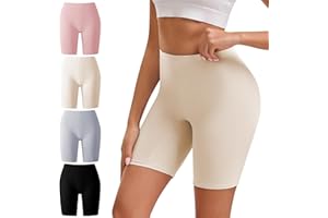 INNERSY Women's Cotton Boy Shorts Anti Chafing Shorts fot Under Dress High Waisted Boxers 4-Pack