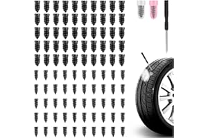 YGDMD 100PCS Tire Plug Kit,Self-Service Flat Tire Repair Kit Including Screwdriver,Upgraded Thickened Adhesive-Covered Tires Repair Screws for Sudden Flat Tyres Emergencies (100PCS)