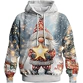GHUALURU Creative Christmas Hoodies for Men Women Funny Cool Sweatshirt Pullover Long Sleeve