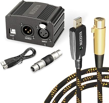 Amazon Com Phantom Power Supply Set Nuosiya 1 Channel 48v Phantom Power Supply Usb Cable Usb To Microphone Cable 10feet Xlr Cable Female To Female For Any Condenser Microphone Music Recording Equipment Musical Instruments