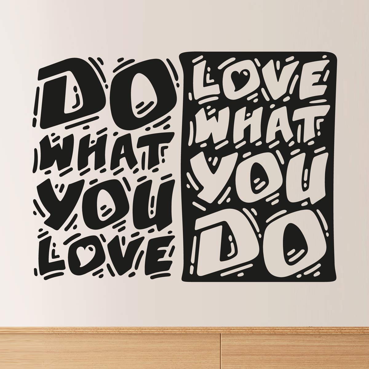 Do What You Love Love What You do Wall Quote Decal Removable Vinyl Sticker Mural Window Kids Children Baby Nursery Room Art Motivational Lettering Expression Citation