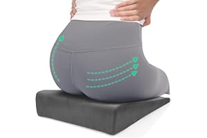 BUYUE Wedge Cushion for Butt Lift Women, Hard-Firm EVA Foam for Lift HIPS Up Fitness Training, Non-Slip Seat Cushion Pads for Desk Chairs, Car Seats, 15.7"x 12.5", Dark Gray