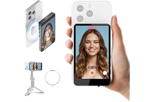 SYNCO XView Selfie Monitor Screen for iPhone & Android, Wireless 4K/1080p Magnetic Back Camera Vlog Monitor with 164FT Range, Built-in Speaker for YouTube TikTok Live Streaming (Black)