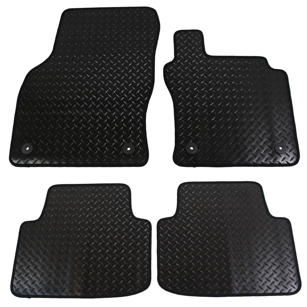 JVL Volkswagen VW Passat (B8) 2015+ Fully Tailored 4 Piece Rubber Car Mat Set with 4 Round Clips