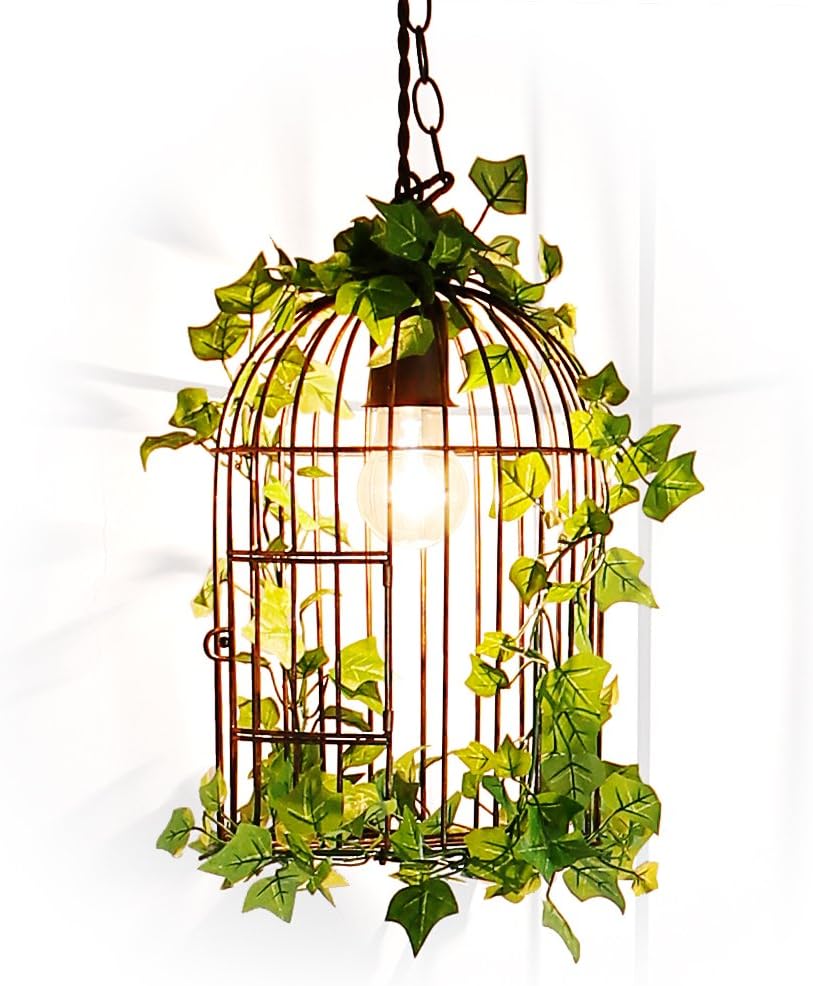 Amazon Lowya 鳥かご 鳥かごライト グリーン 蔦付き ペンダントライト 天井照明 Led ブラウン スクリーンプロテクター 通販