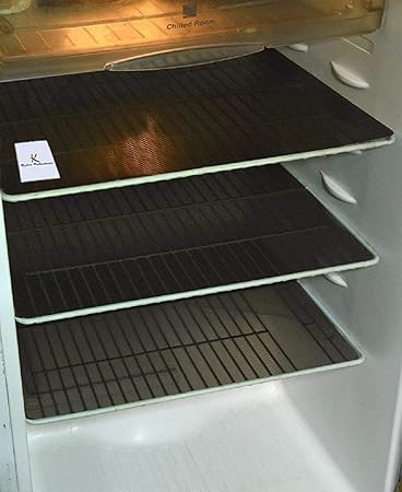 Kuber Industries Refrigerator Drawer Mats/Fridge Mats/Multi Purpose Mats Set of 6 Pcs (Black