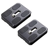 (2 Packs) Fotasy 50mm Arca Swiss Plate, 50 mm QR Plate, Quick Release Plate, Small Arca Plate, Tripod Quick Release Plate fits Arca-Swiss Universal Standard Clamp for DSLR Camera Tripod Ballhead