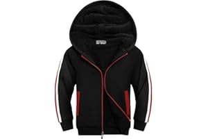 JACKETOWN Hoodie for Boys Fleece Jacket Zip Up Sherpa Lined Hooded Sweatshirts with Two Pockets 6-15 Years Old