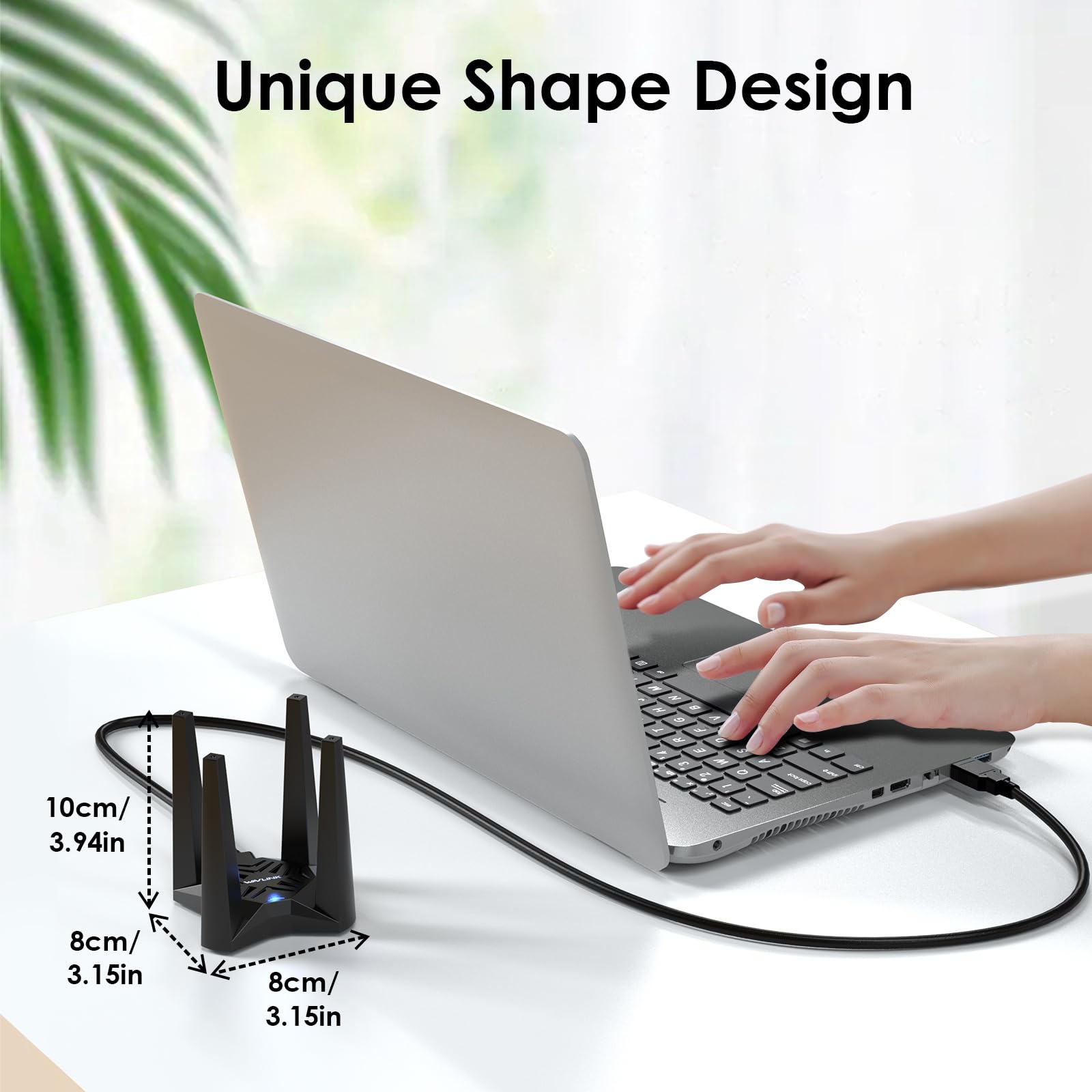 USB WiFi Adapter for Desktop PC, WAVLINK AX1800 WiFi Adapter Dual Band Wireless Network with High Gain Antennas, MU-MIMO, Supports Windows XP/Vista/7/8/8.1/10/11 MacOS 10.7-10.15