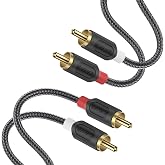 J&amp;D RCA Audio Cable, Audiowave Series 2 RCA Male to Male Stereo Audio Cable for Home Theater, HDTV, Gaming Consoles, Hi-Fi Systems - Gold Plated Connecter, Nylon Braid (3 Feet)