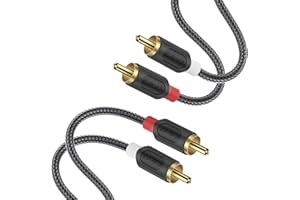 J&D RCA Audio Cable, Audiowave Series 2 RCA Male to Male Stereo Audio Cable for Home Theater, HDTV, Gaming Consoles, Hi-Fi Systems - Gold Plated Connecter, Nylon Braid, 3 Feet