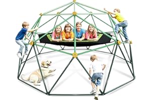 SMkidsport 10FT Kids Climbing Dome Jungle Gym | with Hammock | All-Weather Heavy Duty Outdoor Playset for Ages 3-12 | IPX9 Steel Frame | Backyard, Park, Indoor Use