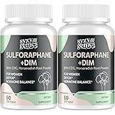 Sulforaphane Supplement from Broccoli Sprouts, DIM and CDG Triple Blend, Natural Enzyme Myrosinase for High Sulforaphane, Broccoli Supplement for Detox, Antioxidant and Balance, 120 Vegan Softgels