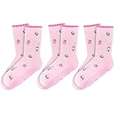 ERMO NKES Pilates Crew Socks for Women Ruffle Grip Yoga Barre Cute Non Slip Sticky Workout Dance Sock