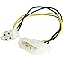 StarTech.com LP4P4ADAP 6in LP4 to P4 Auxiliary Power Cable Adapter