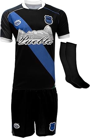 black and blue soccer jersey