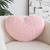 ZCNYCLAM Heart Pillow, Soft Heart Shaped Pillow with Room Decorative Throw Pillows for Bed Couch Chair Sofa, Heart Shaped Cute Throw Pillow Cushion for Bedroom Living Room (Pink, Large 19.6" x 15.7")
