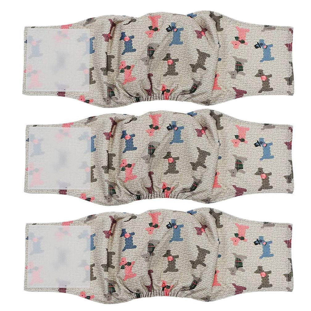 Amaliy Reusable Dog Nappies for Male (Pack of 3) - Durable & Washable Nappies for Dogs, Puppies, Pets (M(waist: 34-44 cm)