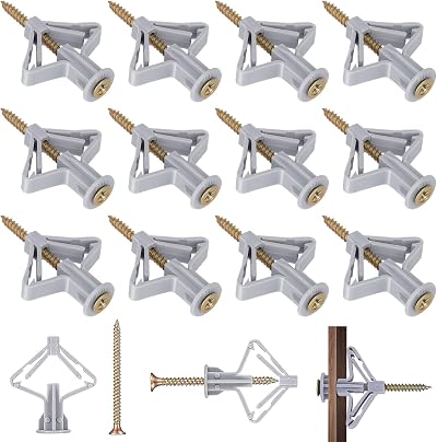 HXC 50x Butterfly Wall Plugs & 50x M8x50 Screws for Drywall 8-10mm