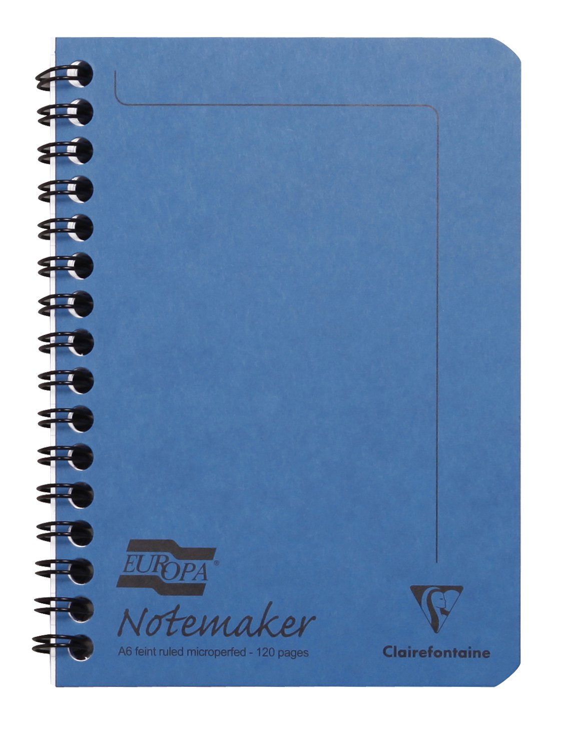 Clairefontaine 'Europa' Wirebound Notemaker, A6, Lined, 120 Pages - Blue