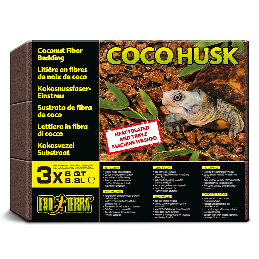 Exo Terra Coco Husk Brick : 3 x 7 L Pack Size 3 x 7 L