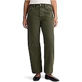 Madewell Womens Darted Barrel-Leg Jean in Mossy Umber