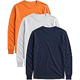 Andrew Scott Long Sleeve T-Shirt Pack | Ultra Soft 100% Cotton Color Crew Neck Tees | Multi Packs & Colors