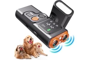 WARMOW Dog Bark Deterrent Devices, Ultrasonic Anti Barking Device for Dogs Can Stop Bad Behavior, Portable Dog Training Device, with HD Display and LED Flashlight, No Need Yell Or Swat, Just Point to A Dog