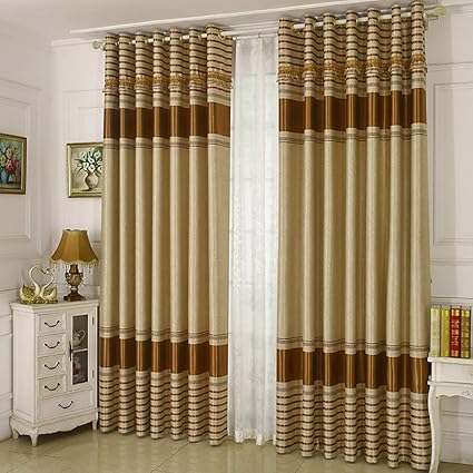 Amazon カーテン窓カーテンガーゼベッドルーム陰干し布プリーツブラインド遮光カーテン リビングルームバルコニー寝室装飾窓 色 ゴールド サイズ さいず 1 W4 5 H2 7m Gspsl カーテン ブラインド