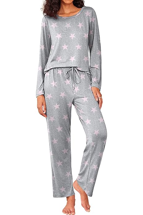 Pijama De Stitch Para Parejas Women's Star Print Pajama Set Long