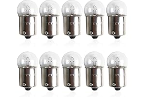 Flygun 10 PCS G18 Car Halogen Reversing Light, 12V 10W BA15S Wedge-shaped Base Dual-wire Brake Turn Signal Light, Lighting Replacement Modification Accessories, Suitable for Most Car Models (White)