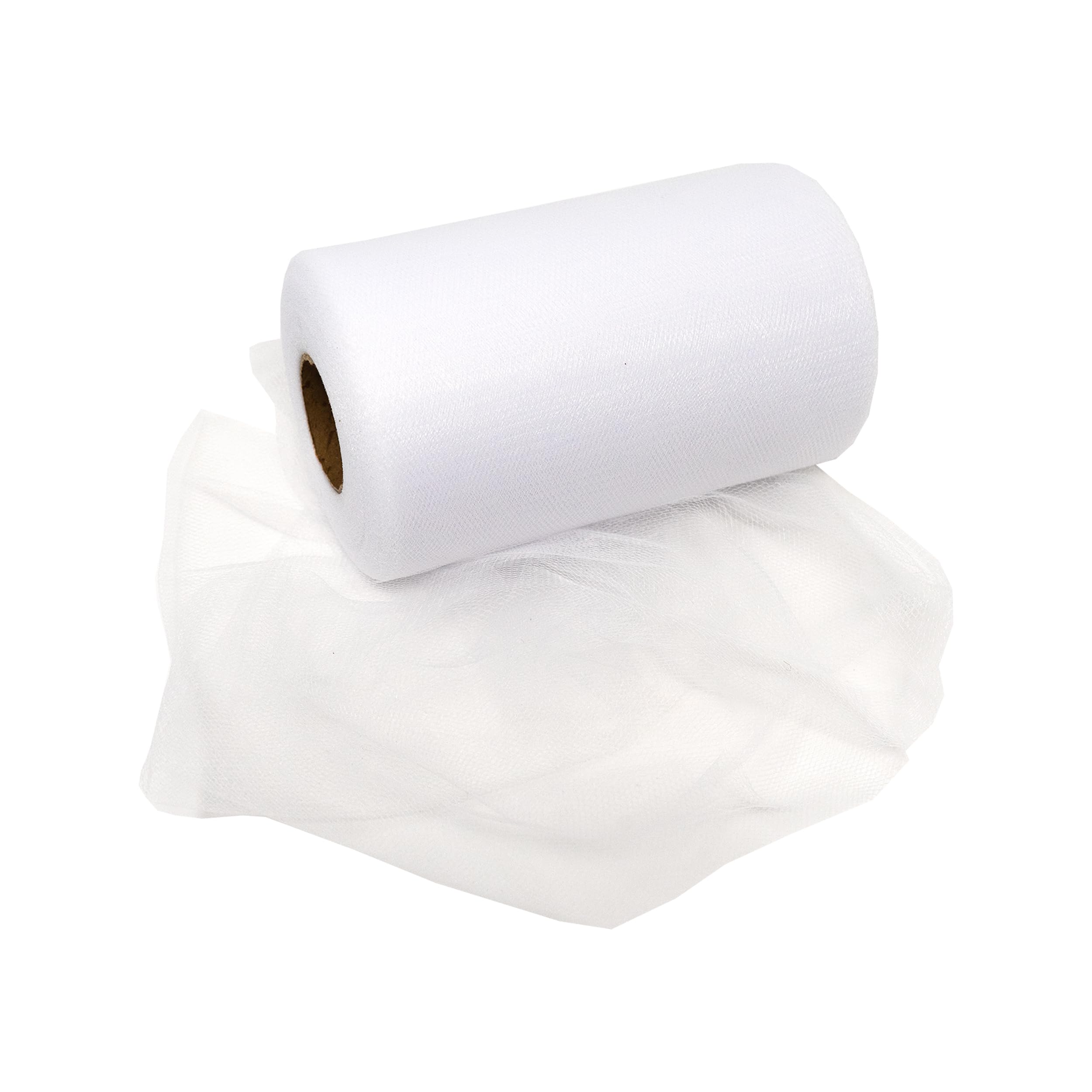 Singer White Tulle Fabric Rolls 6 Inch by 100 Yards (300 ft)