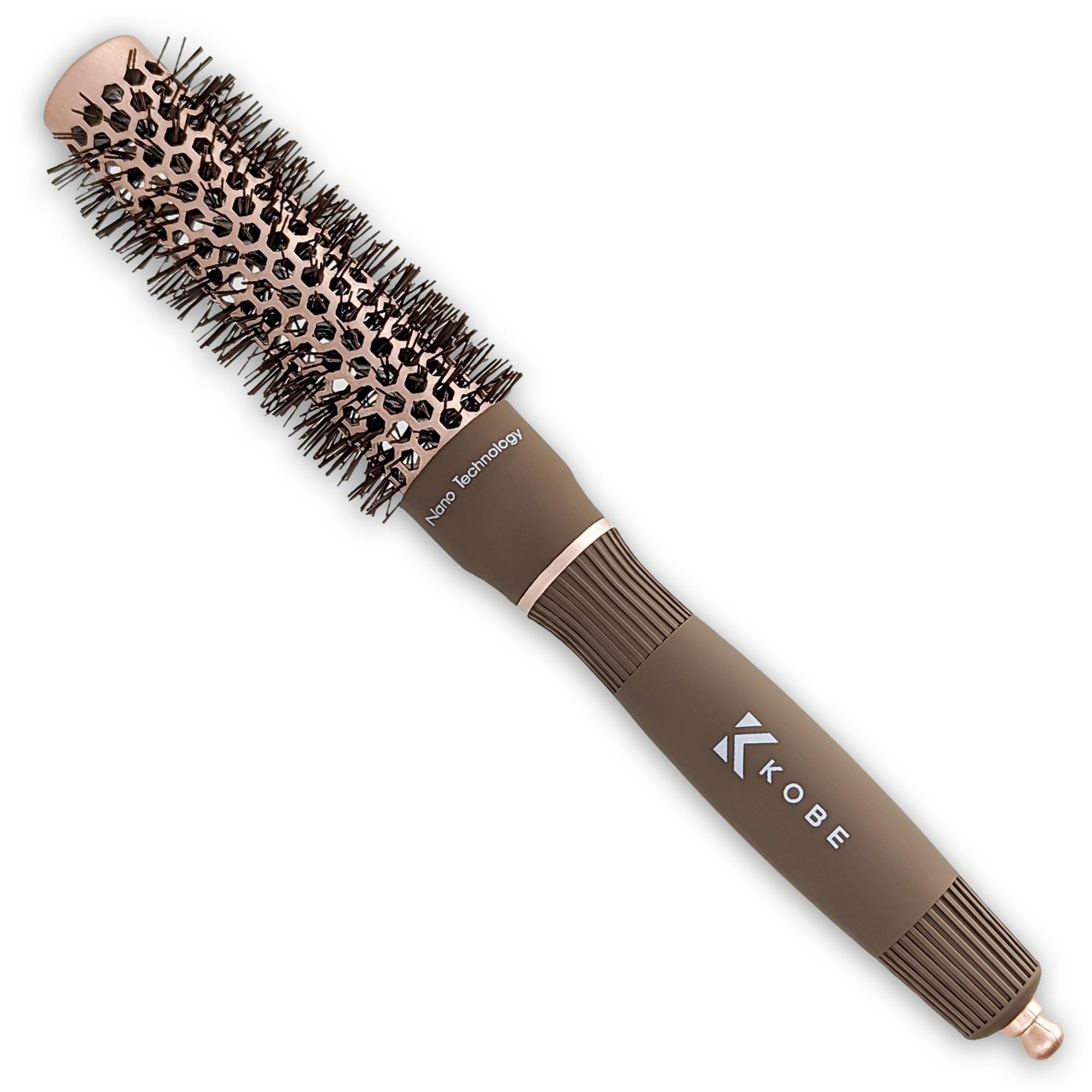 Kobe Professional Heat-Retaining Ceramic & Ionic Round Hair Brush for Blow Drying - With Nanotechnology - 25mm Barrel Brush - Blow Dry Hair Brush,Curling Brush-For Styling, Straightening & Detangling