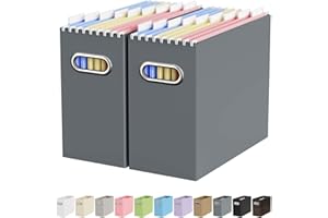 Oterri File Organizer for Hanging Folders Letter Size, Cardboard File Storage Box with Handle, File Box, Folder Organizer for