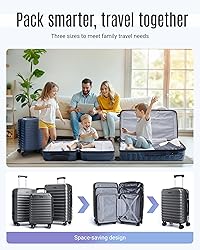 LIGHT FLIGHT Luggage Sets, 3 Piece Durable Suitcase