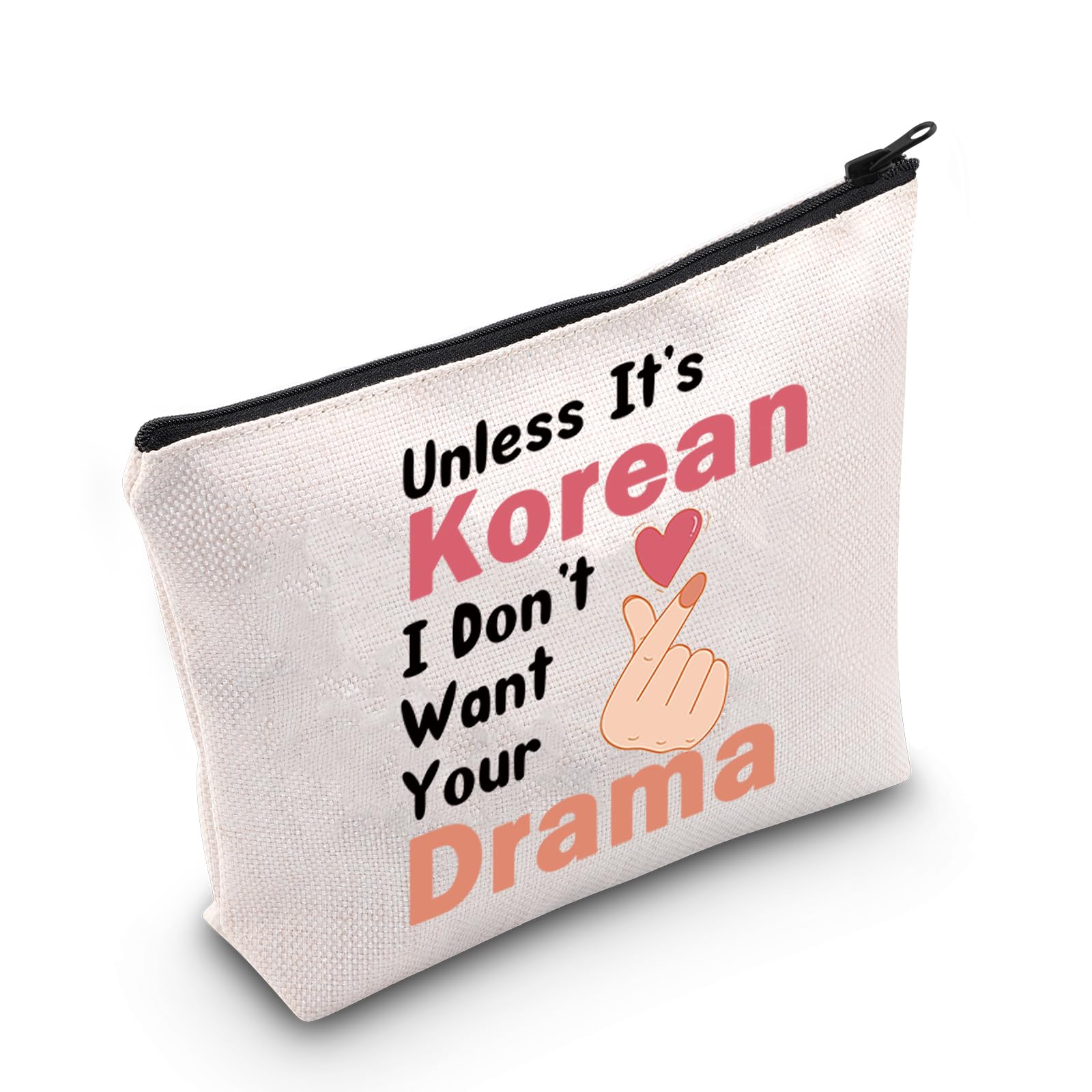 Generic Finger Heart Makeup Bag Korean Lover Gift Korean Obsessed Gift Korean Tv Fans Gift Korean Drama Addicts Bag