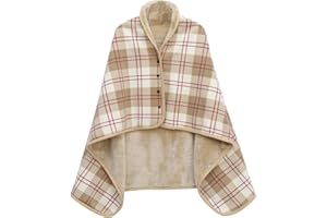 XING YE CHUAN Fleece Wearable Blanket, Comfy Poncho Throw with Buttons, Plush Sleeveless Blankets, for Women Cape Wrap Cover…