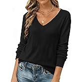 Sweaters for Women Trendy Fall Fashion 2025 Womens Long Sleeve Tops Shirts Blouses V Neck Casual Lightweight Pullover Sweater