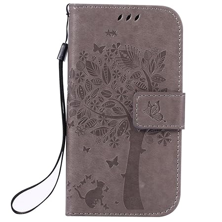 Nancen Compatible with Handyhülle Galaxy S4 / i9500 Flip Schutzhülle Zubehör Lederhülle mit Silikon Back Cover PU Leder Handy