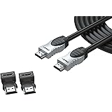 Pwr+ 25 Ft 4K-HDMI-Cable 2.0 with 90-Degree-Adapter for PS3-PS4-Xbox-360 Apple-TV-Laptop-Projector-Computer-Monitor-PC: High-Speed Max Resolution Ultra-Full-HD-2160p-1080P Ethernet 3D