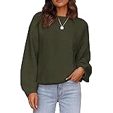 PRETTYGARDEN Womens Fall Sweaters 2025 Casual Loose Crewneck Ribbed Long Sleeve Top Knit Pullover Sweater