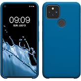 kwmobile Case Compatible with Google Pixel 5 Case - TPU Silicone Phone Cover with Soft Finish - Blue Reef