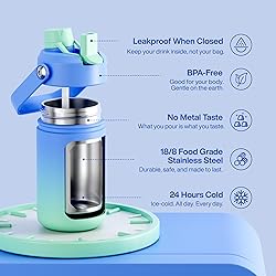 Kids Insualated Water Bottle with Straw - 12oz