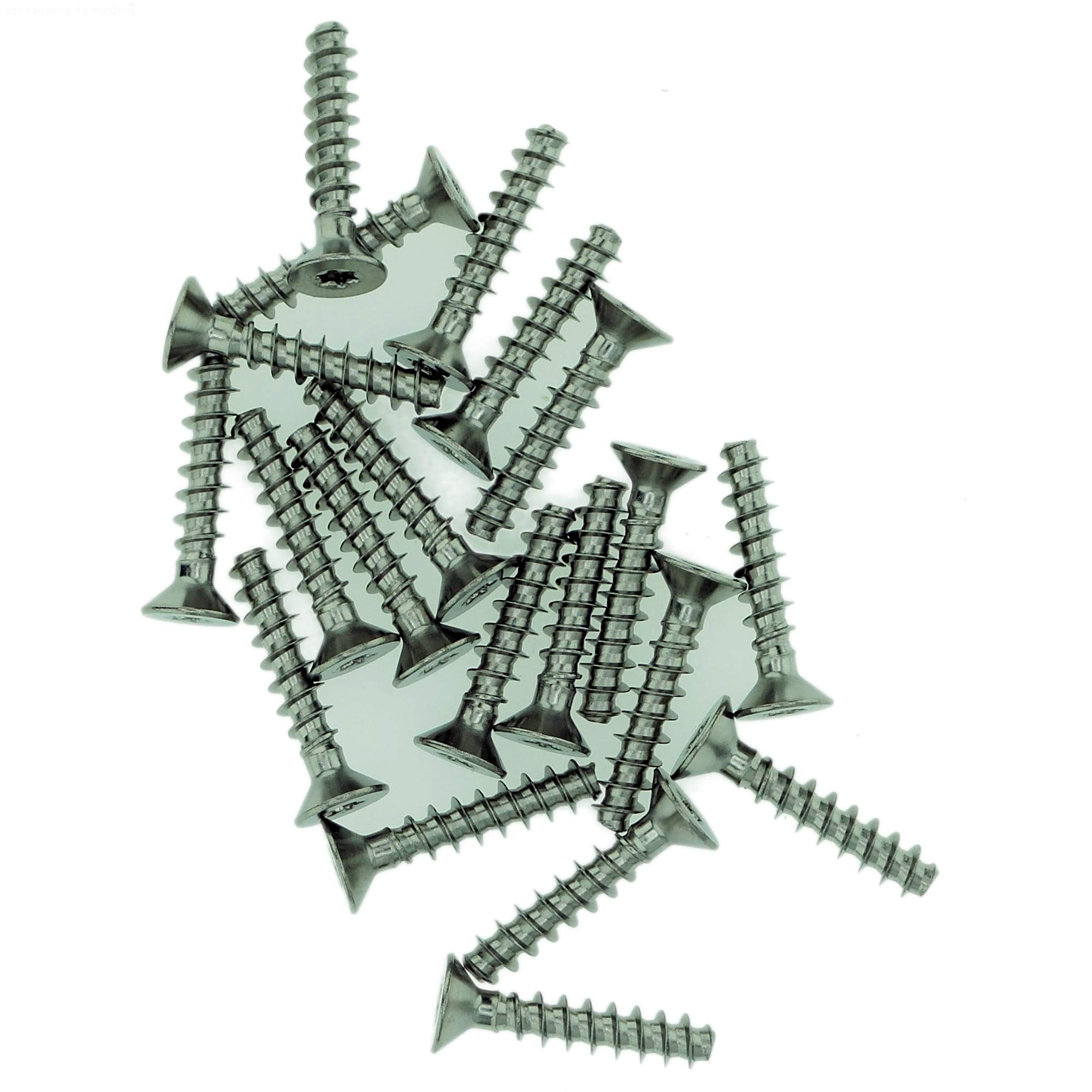 D3.5 (3.5mm x 8mm) Pozi Countersunk Screws for Plastic - Stainless Steel (A2) (Pack of 20)