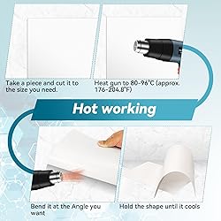 5 Pack White Plastic Sheets 12x12x0.04in Flexible