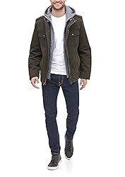 Levi's mens Washed Cotton Hooded Military