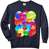Frutiger Aero Aesthetic Tech Orb Pattern Heart Cherry Lips Comfort Colors Adult Sweatshirt