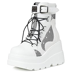 Tscoyuki Platform Ankle Boots for Women Chunky High