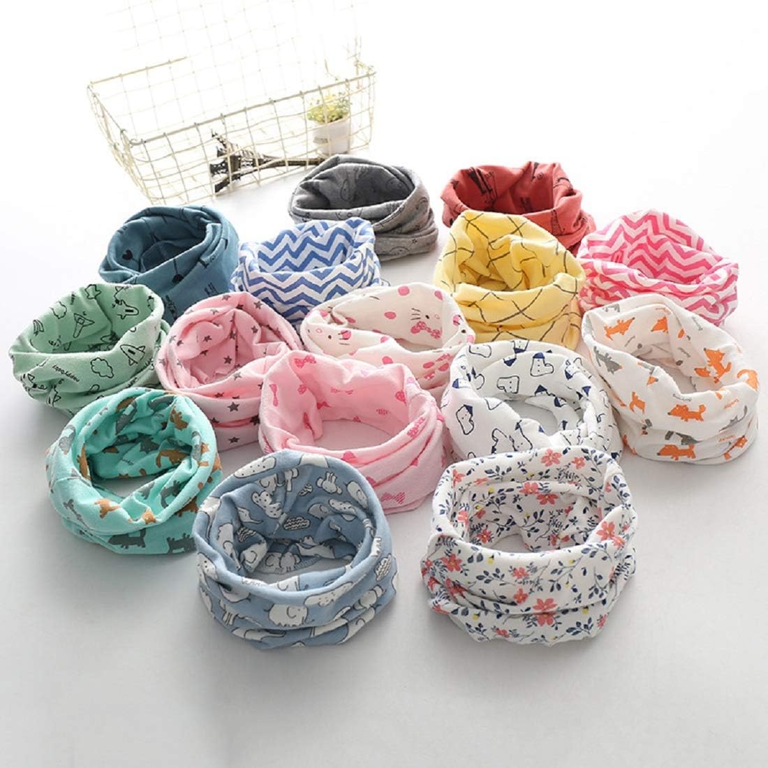 Boomly Winter Baby Collar Scarf Warm Neck Scarves Cotton O Ring Neck Warmer Bandana (Blue#2) - Image 3