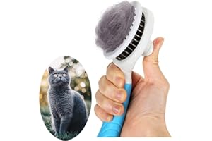 ITPLUS Cat Grooming Brush, Pets Skin Friendly Self Cleaning Slicker Massage Brushes for Shedding Dogs Cats Hair Gentle Remove Loose Undercoat with Long or Short Hairs for All Fur Type- UPGRADED